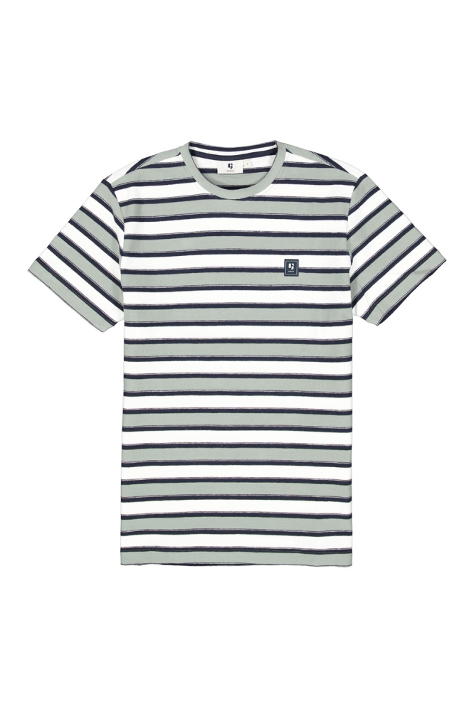 GESTREEPT T SHIRT F51006 6792 LIGHT SAGE